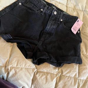 Women's Super-High Rise Rolled Cuff Mom
Jean Shorts - Wild Fable Black Wash 2